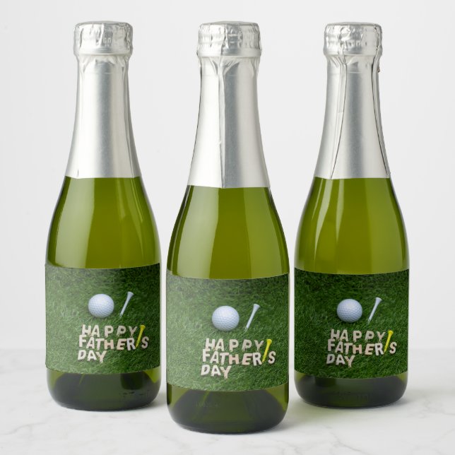 Lycklig fars dag till golfer med golf boll (Flaskor)