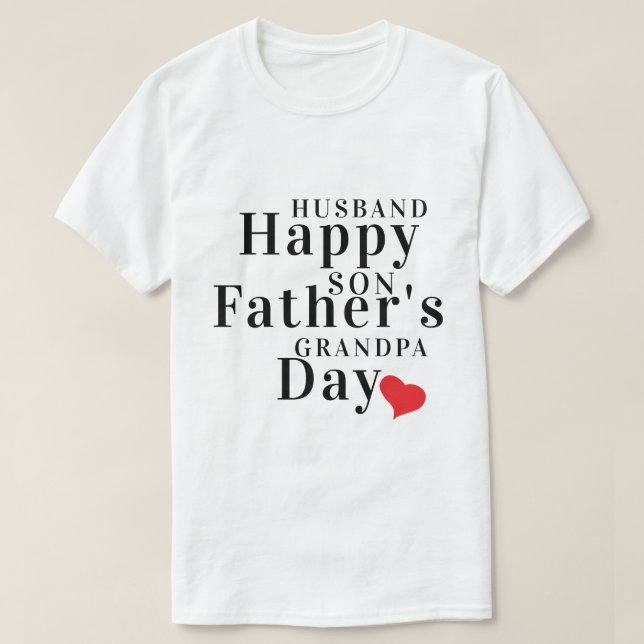 Lycklig Fars dag till Make, son och farfar T Shirt (Design framsida)
