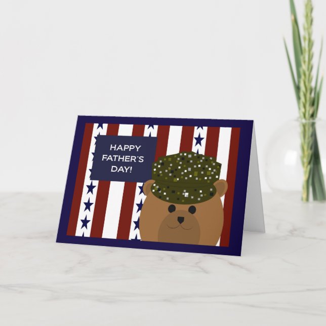 Lycklig Fars dag till min armésoldat Hero & Pappa! Kort (Framsida)