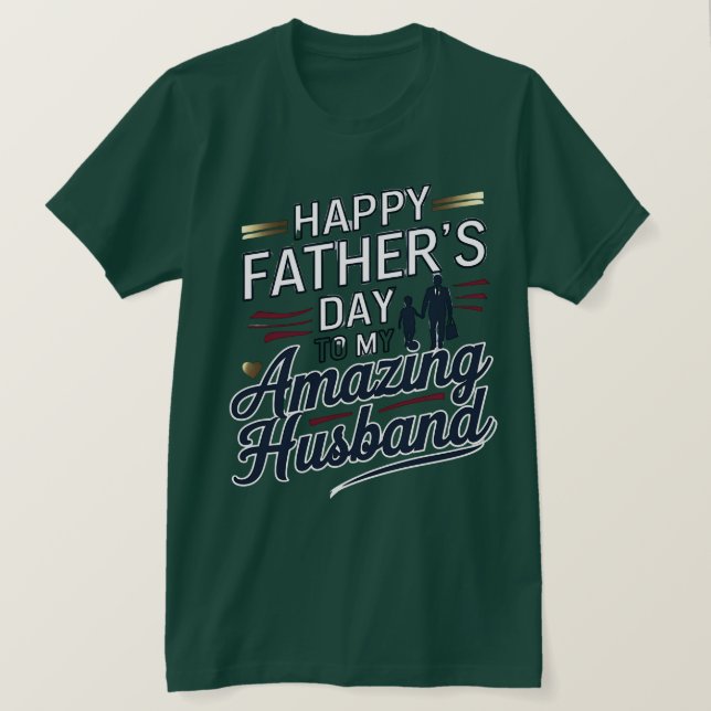 Lycklig Fars dag till min Fantastisk Make - Elegan T Shirt (Design framsida)