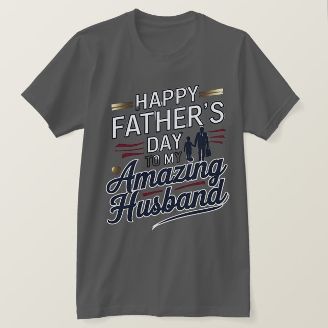 Lycklig Fars dag till min Fantastisk Make - Elegan T Shirt (Design framsida)