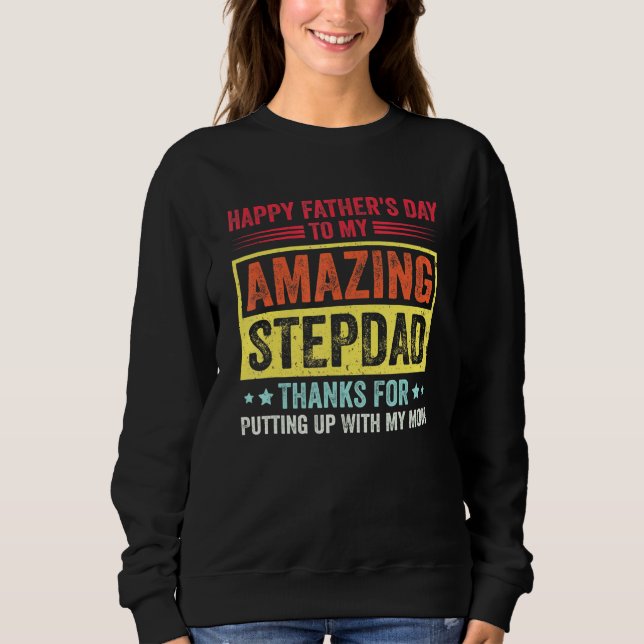 Lycklig Fars dag till min Fantastisk Stepdad Retro T Shirt (Framsida)