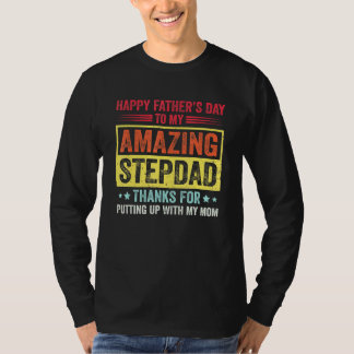 Lycklig Fars dag till min Fantastisk Stepdad Retro T Shirt