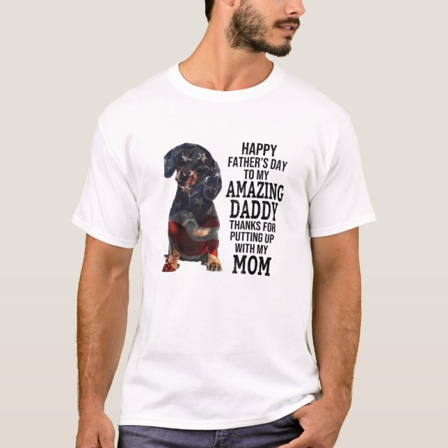 Lycklig Fars dag till mitt Fantastisk Dachshund Hu T Shirt (Framsida)