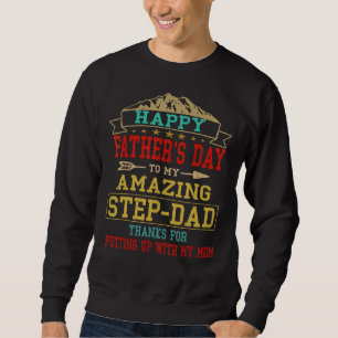 Lycklig Fars dag till mitt Fantastisk-steg Pappa t Lång Ärmad Tröja