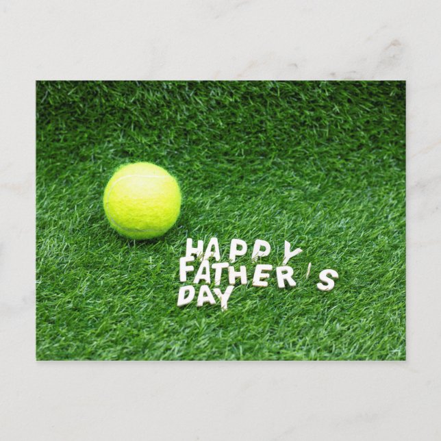 Lycklig Fars dag till tennis-spelare med tennis Vykort (Framsida)