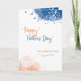 Lycklig Fars dag till Underbara vattenfärgen Pappa Kort