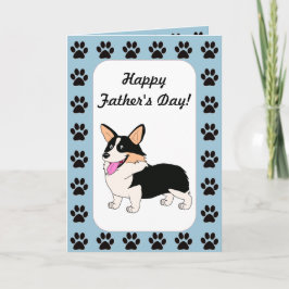 Lycklig Fars dag Tricolor Corgi Kort