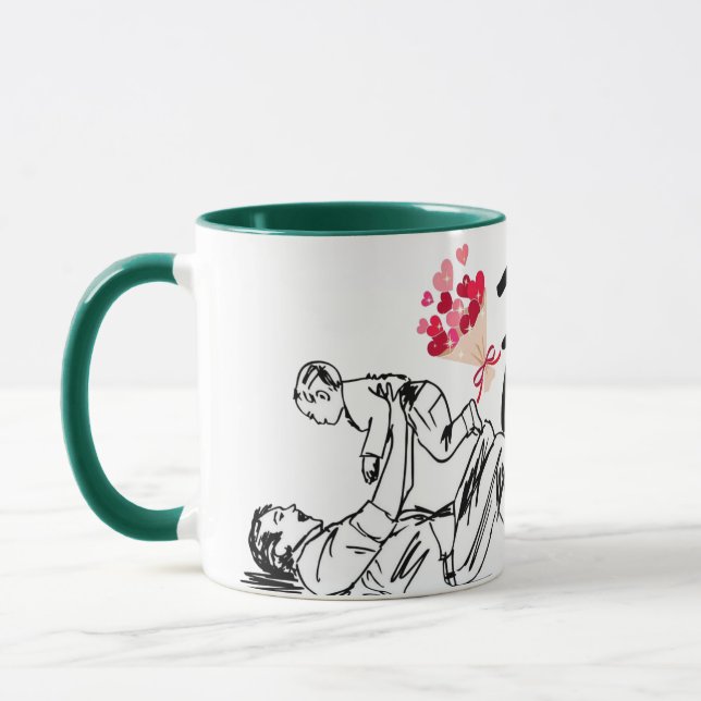 Lycklig Fars dag tryckt i modern Mugg (Vänster)