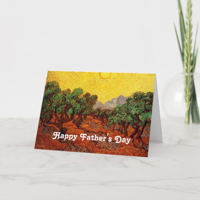 Lycklig fars dag, van Gogh Olive träd Kort (Framsida)