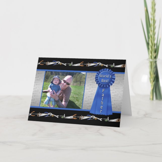 Lycklig Fars dag - världens bästa far - anpassning Kort (Framsida)