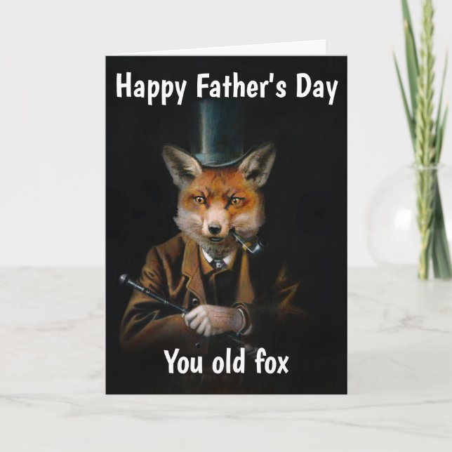 Lycklig Fars dag Victorian Fox Card Kort (Framsida)