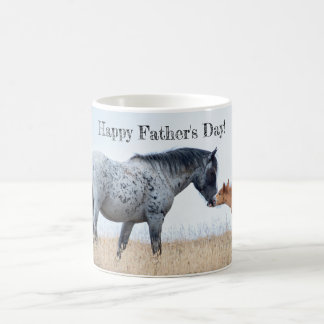 Lycklig Fars dag Vild Horse Stallion and Foal Kaffemugg