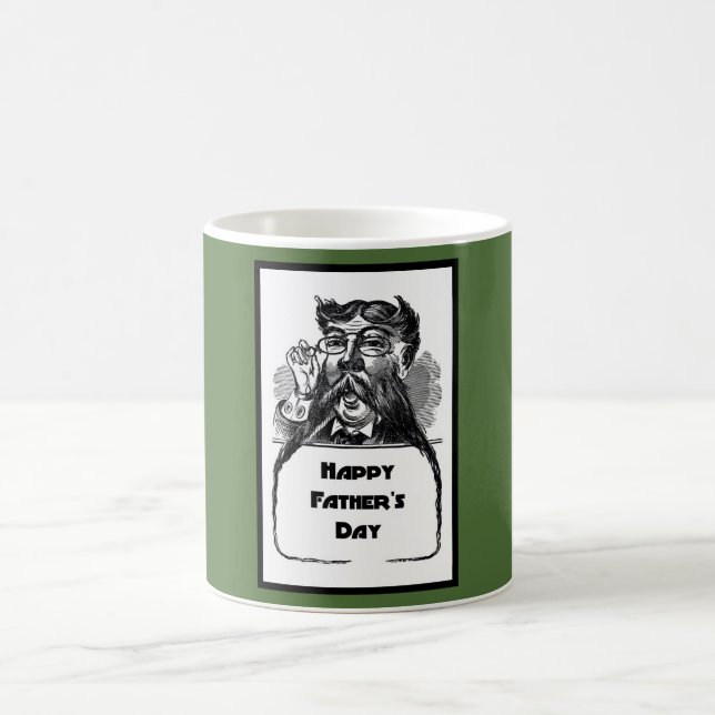 Lycklig Fars dag Vintage Retro Teckning Kaffemugg (Center)