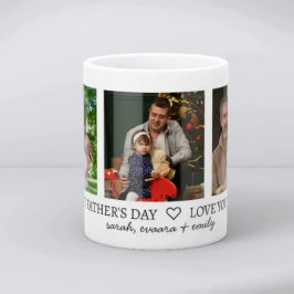 Lycklig Fars dag World's Best Pappa 3-foto Kaffemugg