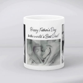 Lycklig Fars dag World's Best Pappa 3-foto Kaffemugg