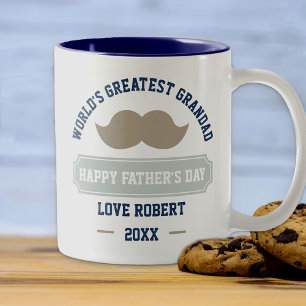 Lycklig Fars dag - Worlds Greatest Grandad Två-Tonad Mugg
