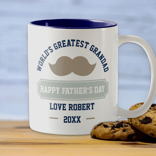 Lycklig Fars dag - Worlds Greatest Grandad Två-Tonad Mugg (Skapare uppladdad)