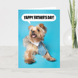 Lycklig Fars dag Yappy Yorkie Dog Humor Helgkort