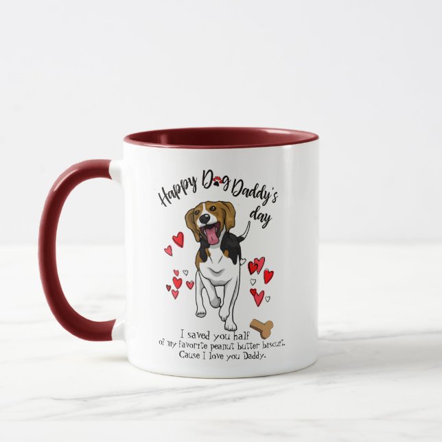 Lycklig fars dagmugg från din Beaglehund Mugg (Vänster)