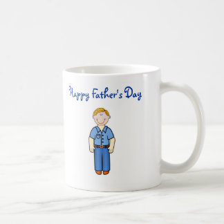 Lycklig fars dagpappa med att le fadern kaffemugg