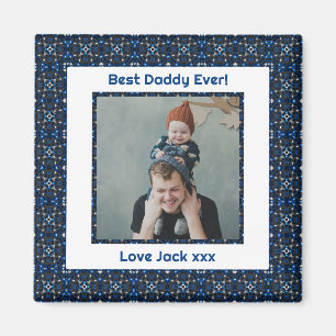 Lycklig Far's Day Best Pappa Pappa Aldrig Blue Pho Magnet