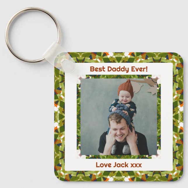 Lycklig Far's Day Best Pappa Pappa Aldrig Grönt Ph Nyckelring (Framsida)