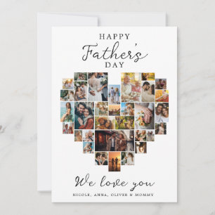 Lycklig Far's Day Heart Photo Collage Family Kärle