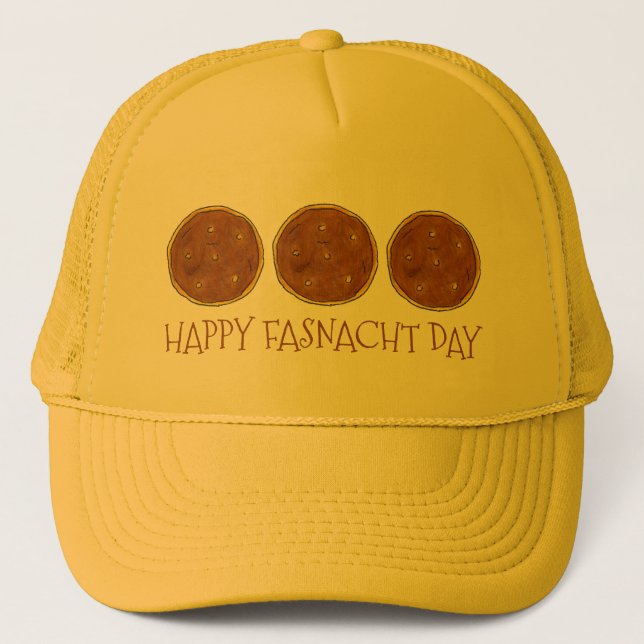 Lycklig Fasnacht Fastnacht Day Donut Doughnut Hat Truckerkeps (Framsida)