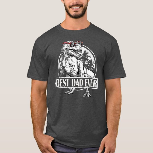 Lycklig FatheRex Day Dinosaur Far Pappa Tee T Rex (Framsida)