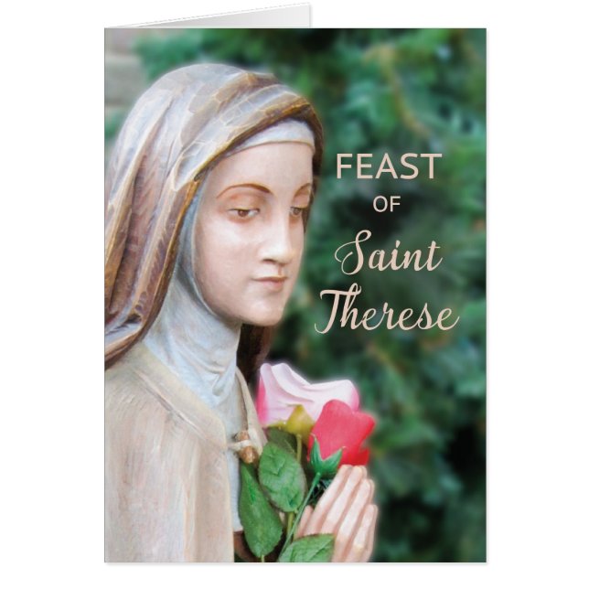 Lycklig Feast of St. Therese, Ro Hälsningskort (Framsidan)
