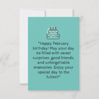 Lycklig-februari-födelsedag! | Blått gratulationsk Kort