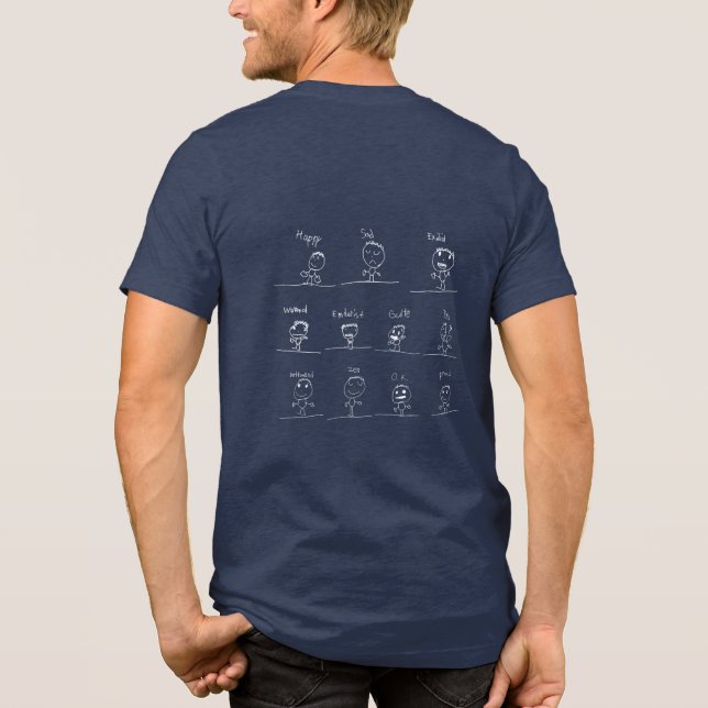 Lycklig Feelings Tee - Tri-Blend-Vuxen (Baksida)