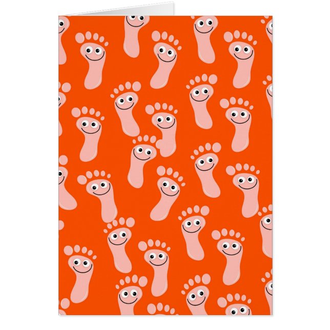 Lycklig Feet Tapet Hälsningskort (Framsidan)