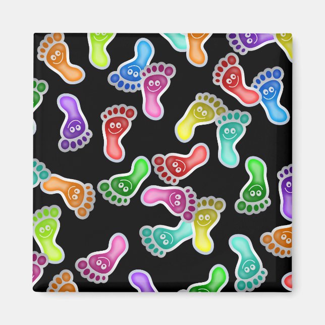Lycklig Feet Tapet Magnet (Framsidan)