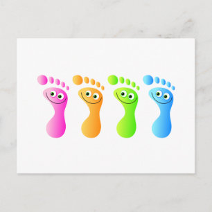 Lycklig Feet Vykort