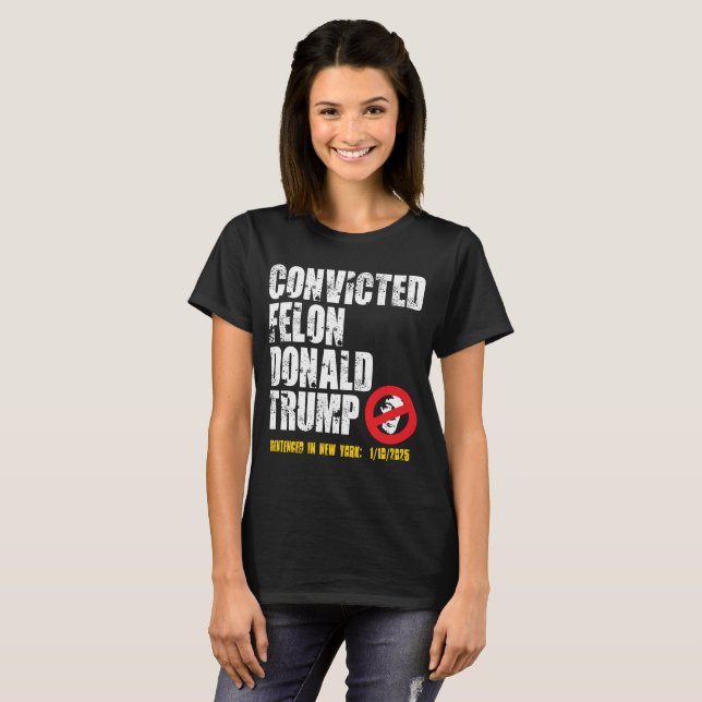 Lycklig Felons dag Donald Trump T Shirt (Hel framsida)