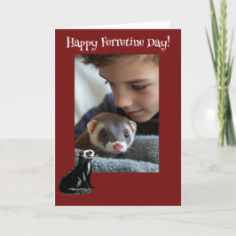 Lycklig Ferretine's Day Ferret Valentine Helgkort