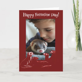 Lycklig Ferretine's Day with Ferrets Valentine Helgkort