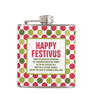 Lycklig Festivus Roligt Flask ©NHC Fickplunta