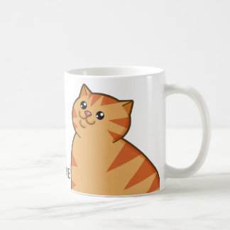 Lycklig fet orange katt kaffemugg
