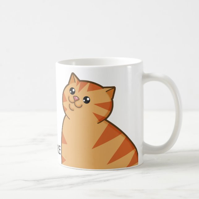 Lycklig fet orange katt kaffemugg (Höger)
