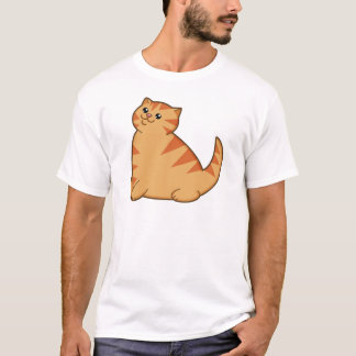 Lycklig fet orange katt tee