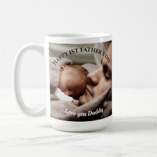 Lycklig First Fars dag Bästa Pappa någonsin 2-fo Kaffemugg