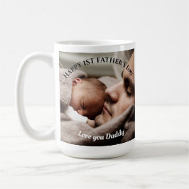 Lycklig First Fars dag Bästa Pappa någonsin 2-foto Kaffemugg