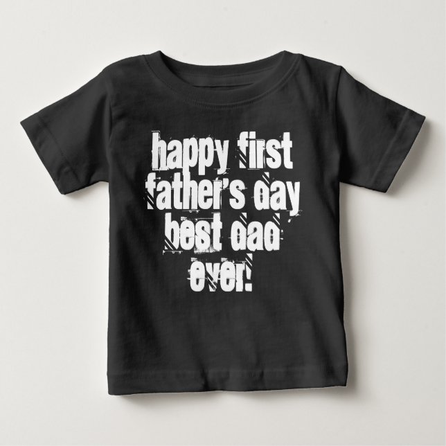 Lycklig First Fars dag Best Pappa ever Typography T Shirt (Framsida)