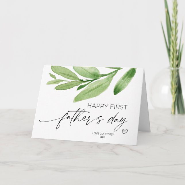 Lycklig First Fars dag-gåvor från Baby-frun Kort (Framsida)