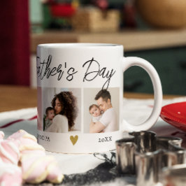 Lycklig First Fars dag Grandpa 5 Photo Collage Kaffemugg