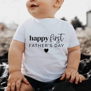 Lycklig First Fars dag Heart - Baby T-Shirt