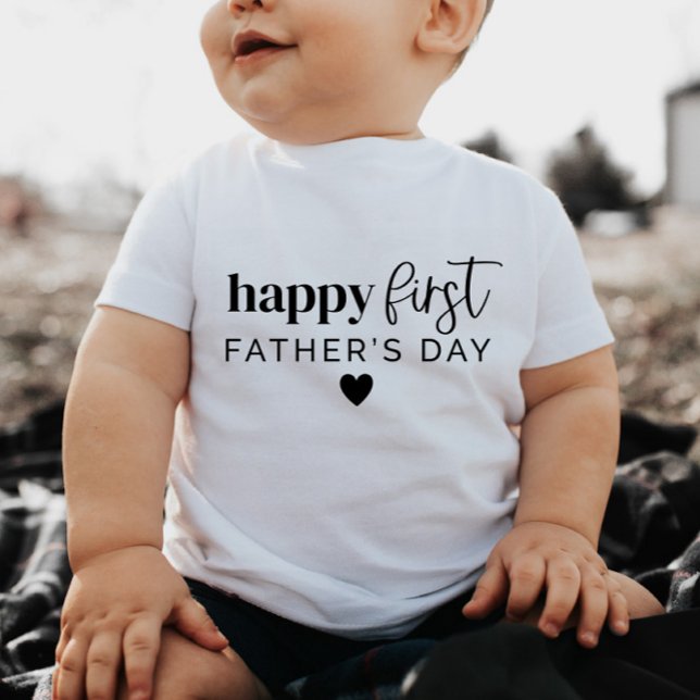 Lycklig First Fars dag Heart - Baby T-Shirt (Skapare uppladdad)